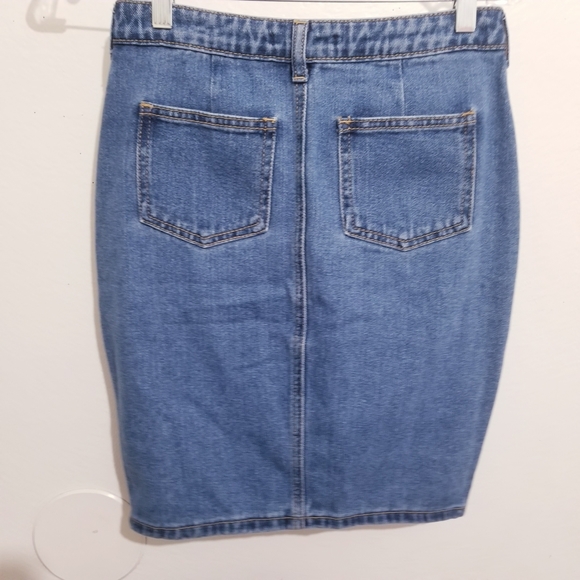 high rise midi denim skirt - Picture 6 of 10